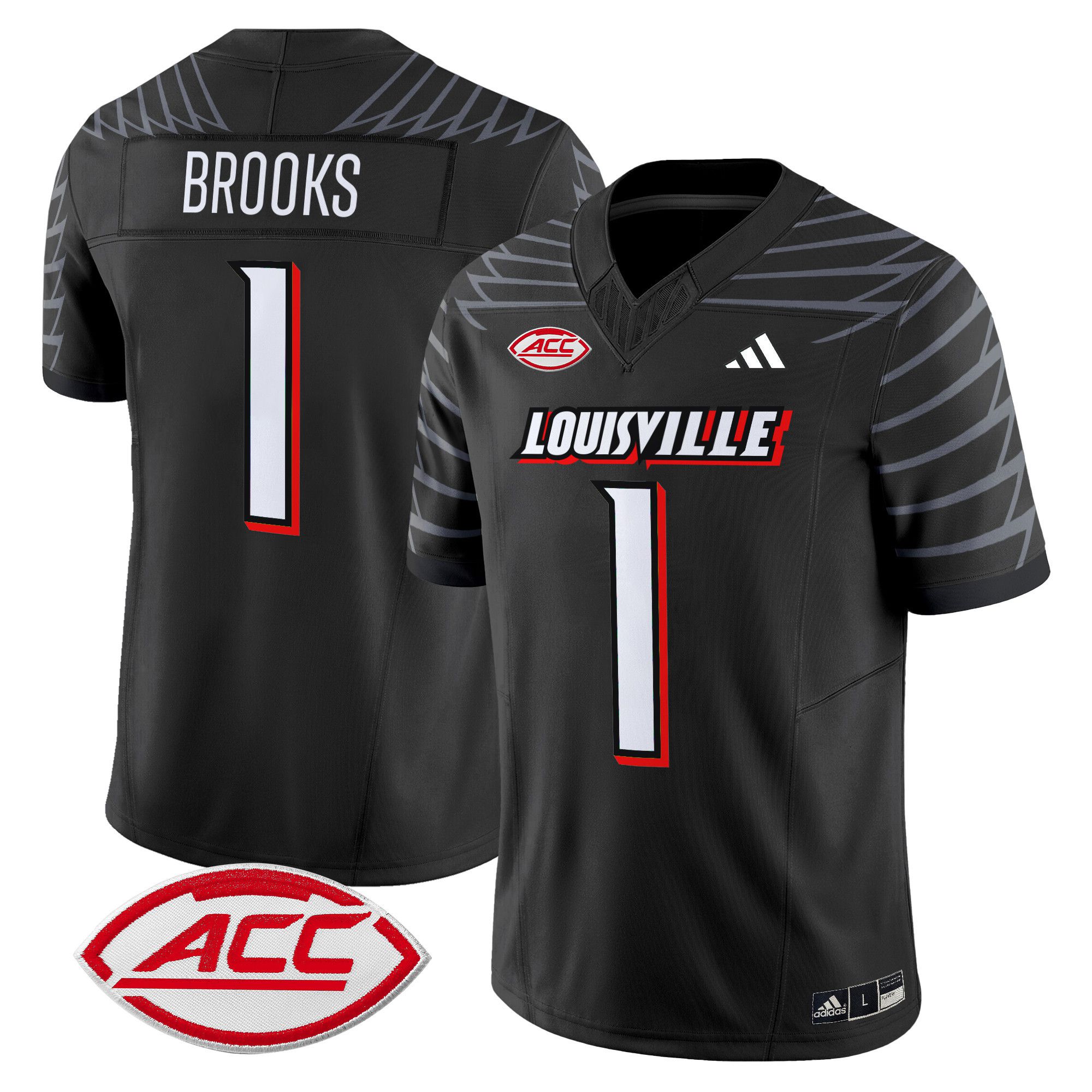 Men Louisville Cardinals #1 Brooks Black 2024 Vapor Limited NCAA Jersey style 1->more ncaa teams->NCAA Jersey